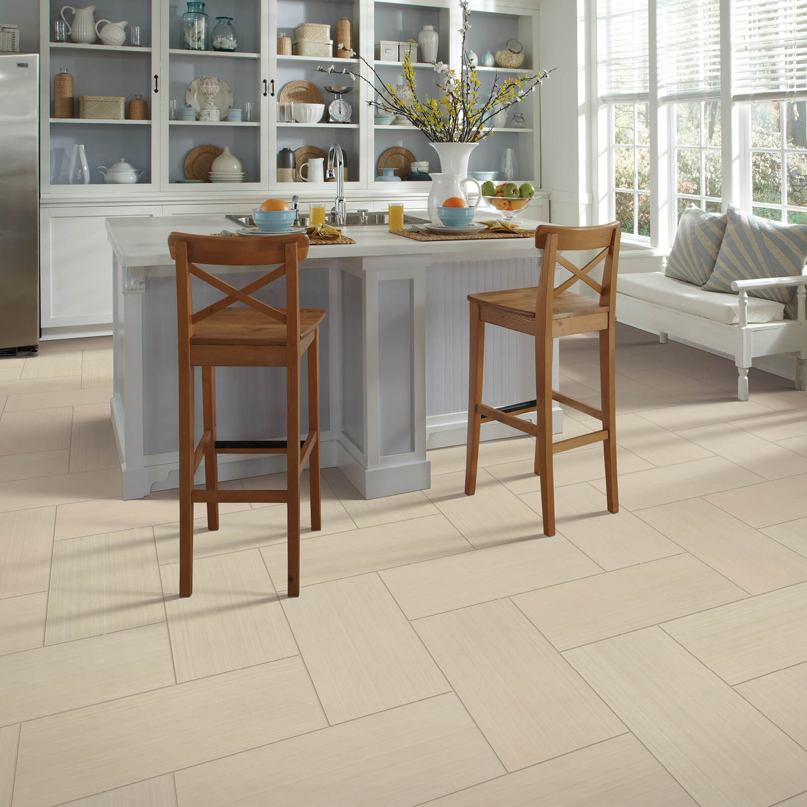 Tile flooring in kitchen | Carpet Gallery